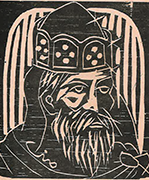 Brazilian woodcut representing Carlo Magno